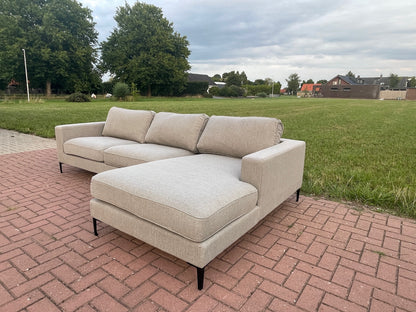 GRATIS LEVERING HEEL BENELUX + DACH Mooie Grijze Stoffen Hoekbank