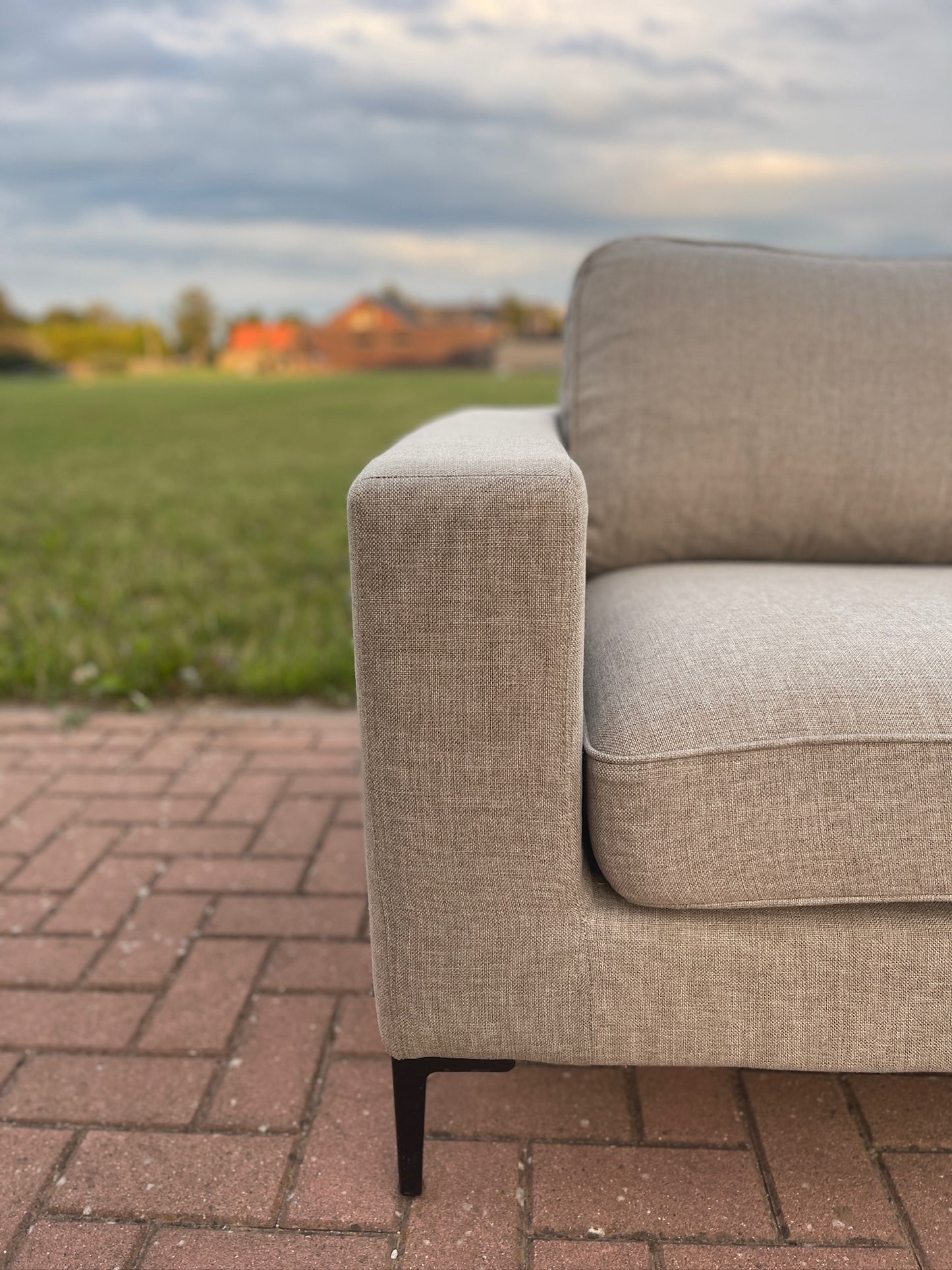 GRATIS LEVERING HEEL BENELUX + DACH Mooie Grijze Stoffen Hoekbank