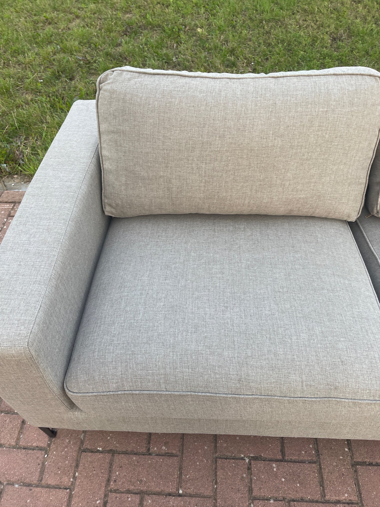 GRATIS LEVERING HEEL BENELUX + DACH Mooie Grijze Stoffen Hoekbank