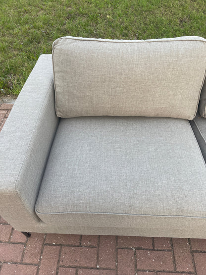 GRATIS LEVERING HEEL BENELUX + DACH Mooie Grijze Stoffen Hoekbank