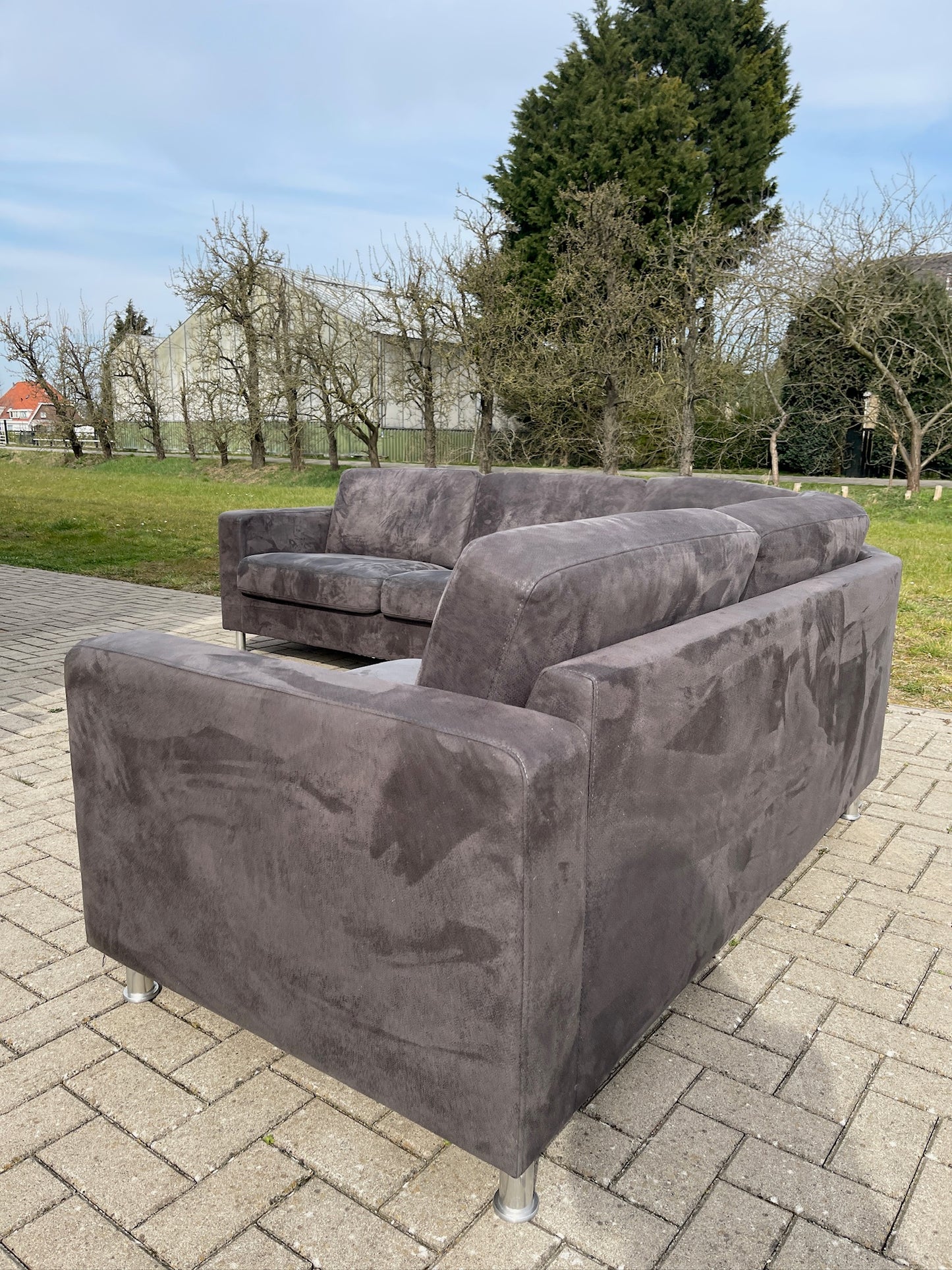 GRATIS LEVERING HEEL BENELUX + DACH Mooie Grote Stoffen Hoekbank