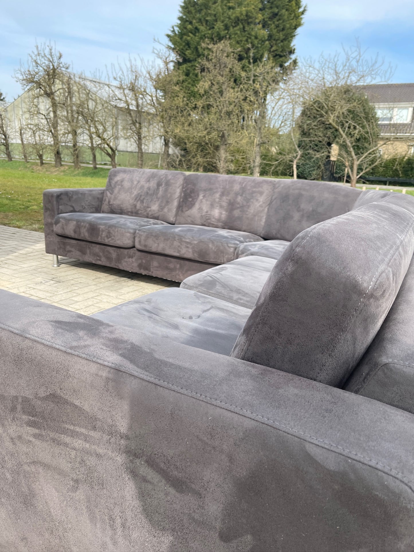 GRATIS LEVERING HEEL BENELUX + DACH Mooie Grote Stoffen Hoekbank