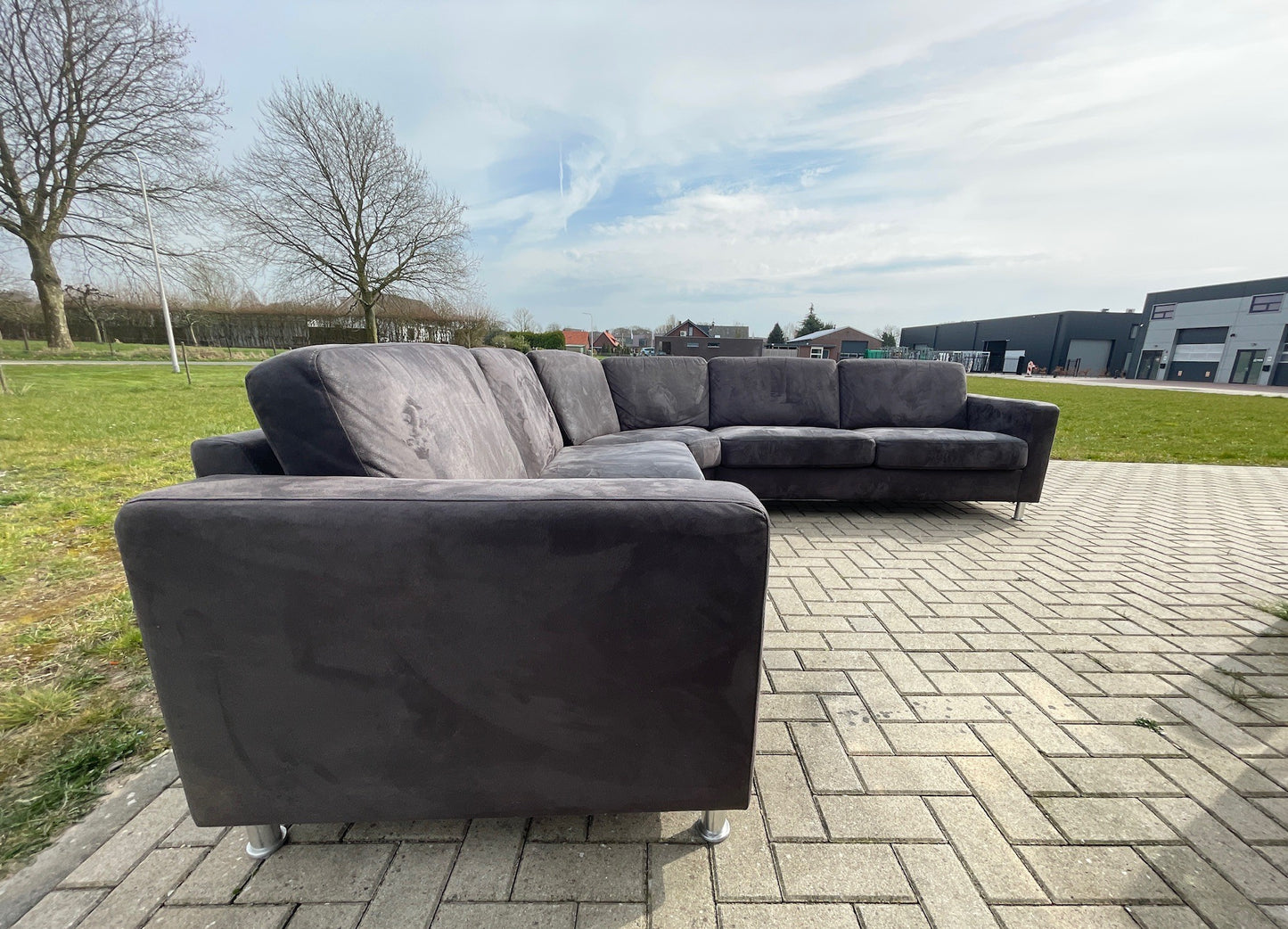 GRATIS LEVERING HEEL BENELUX + DACH Mooie Grote Stoffen Hoekbank