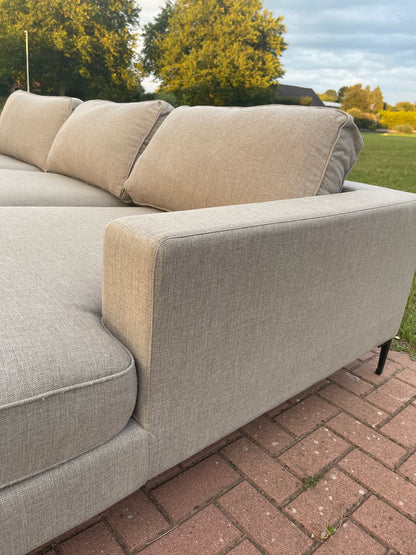 GRATIS LEVERING HEEL BENELUX + DACH Mooie Grijze Stoffen Hoekbank