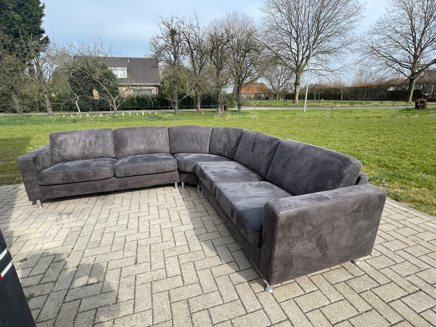 GRATIS LEVERING HEEL BENELUX + DACH Mooie Grote Stoffen Hoekbank