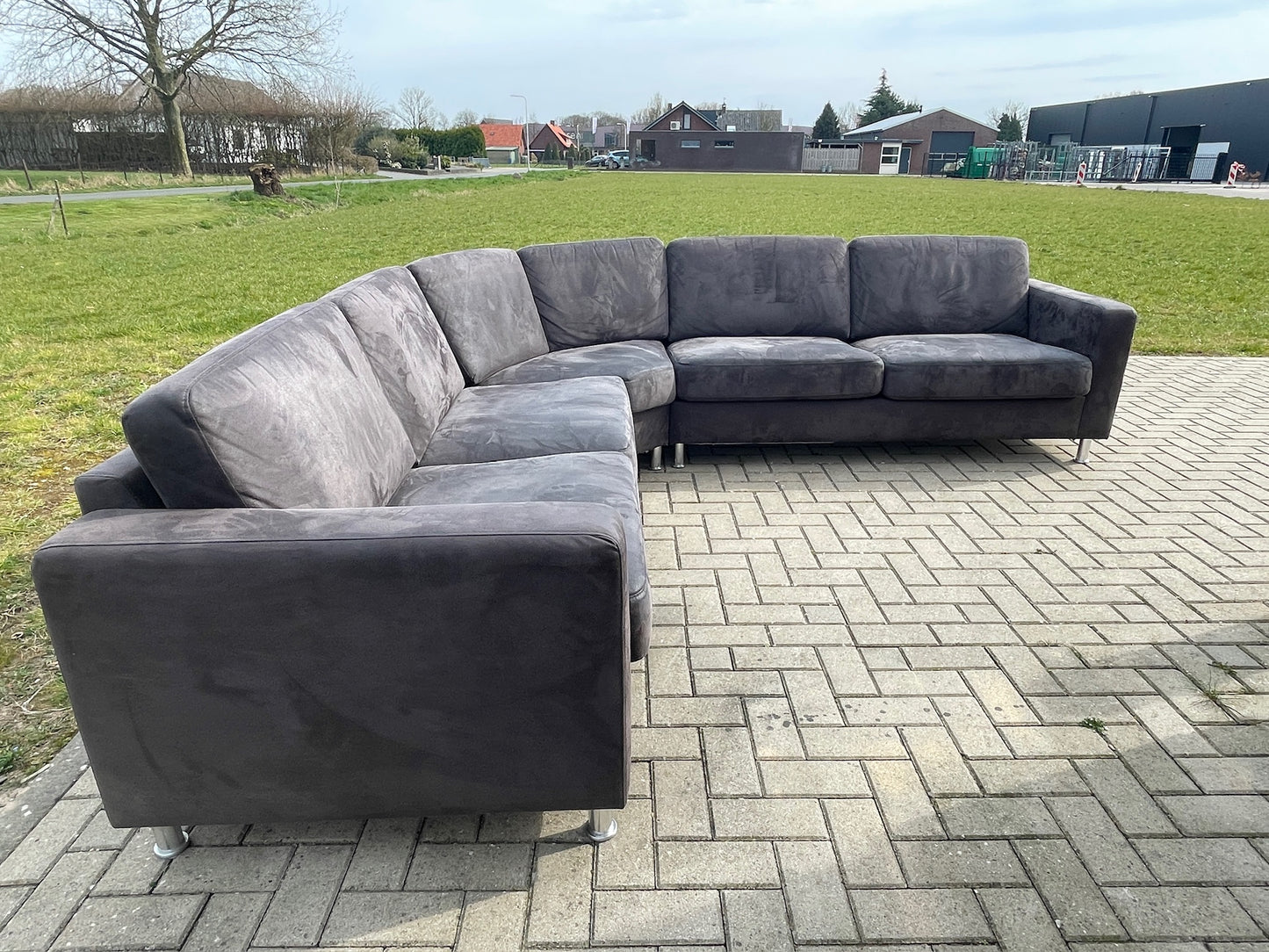 GRATIS LEVERING HEEL BENELUX + DACH Mooie Grote Stoffen Hoekbank