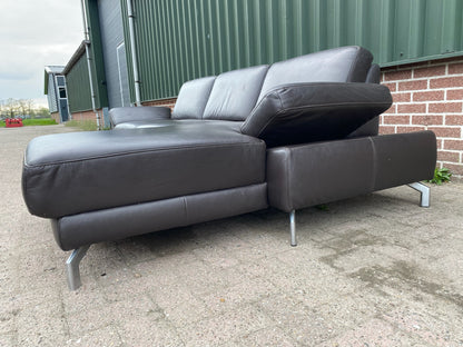 Montel Bruine Leren Hoekbank – Premium Europees Comfort – Echt Leer – Gratis Levering NL & BE