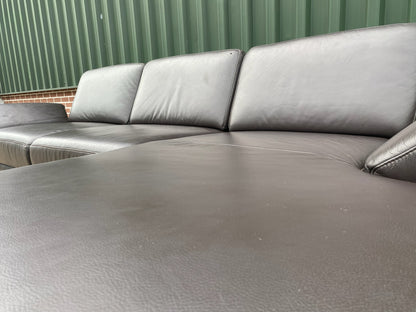 Montel Bruine Leren Hoekbank – Premium Europees Comfort – Echt Leer – Gratis Levering NL & BE