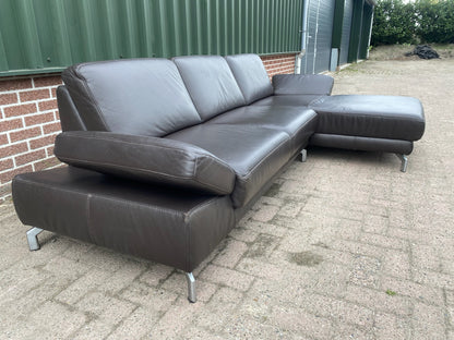 Montel Bruine Leren Hoekbank – Premium Europees Comfort – Echt Leer – Gratis Levering NL & BE