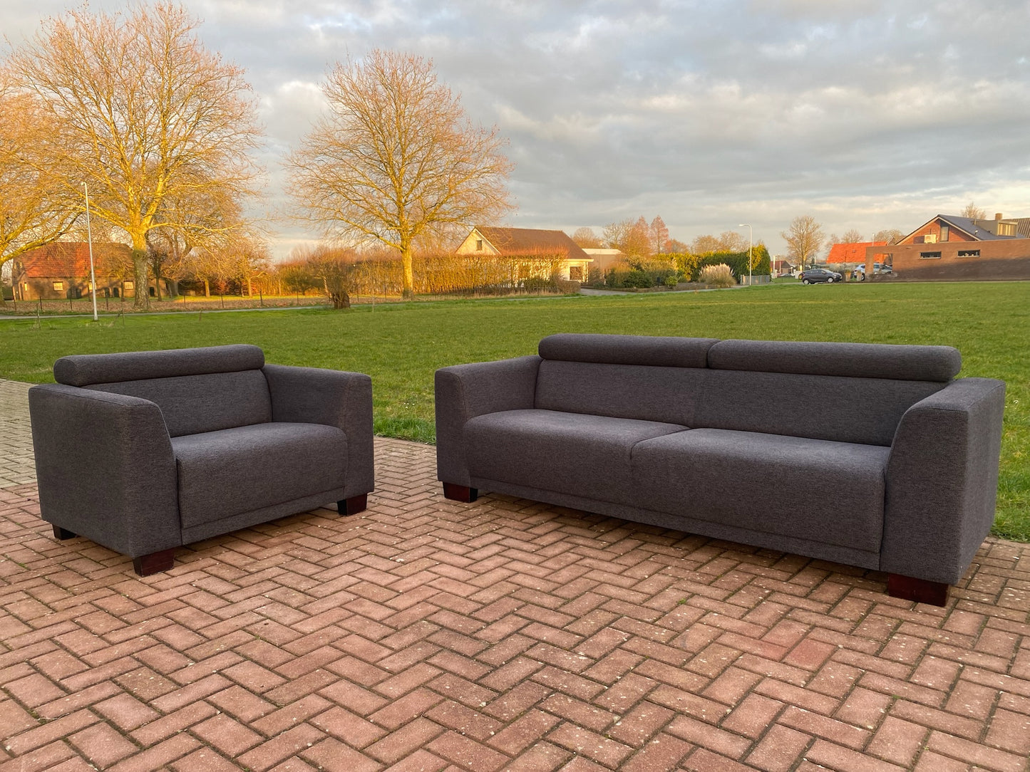 Montèl Donkergrijs Bankstel–Verstelbaar Comfort–Gratis Levering