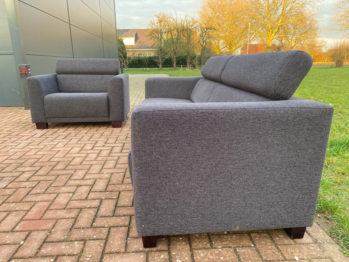 Montèl Donkergrijs Bankstel–Verstelbaar Comfort–Gratis Levering