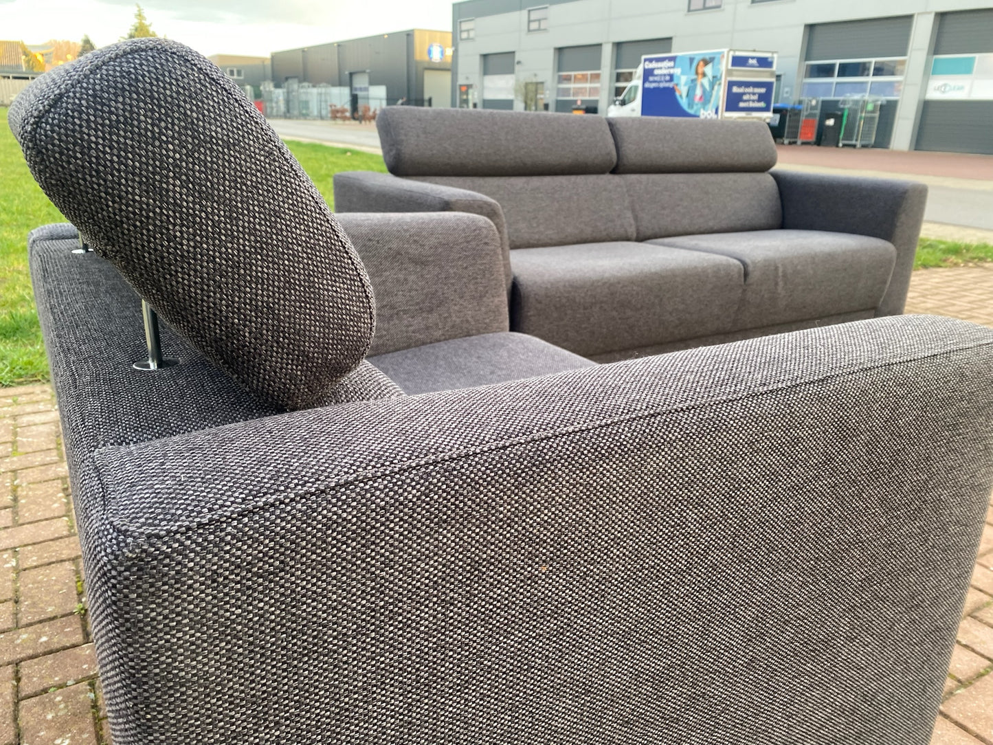 Montèl Donkergrijs Bankstel–Verstelbaar Comfort–Gratis Levering