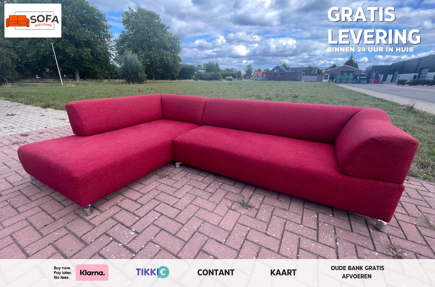 Leolux Faya Lobi hoekbank in het rood– Premium comfort en luxe design-Gratis Levering