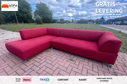 Leolux Faya Lobi hoekbank in het rood– Premium comfort en luxe design-Gratis Levering