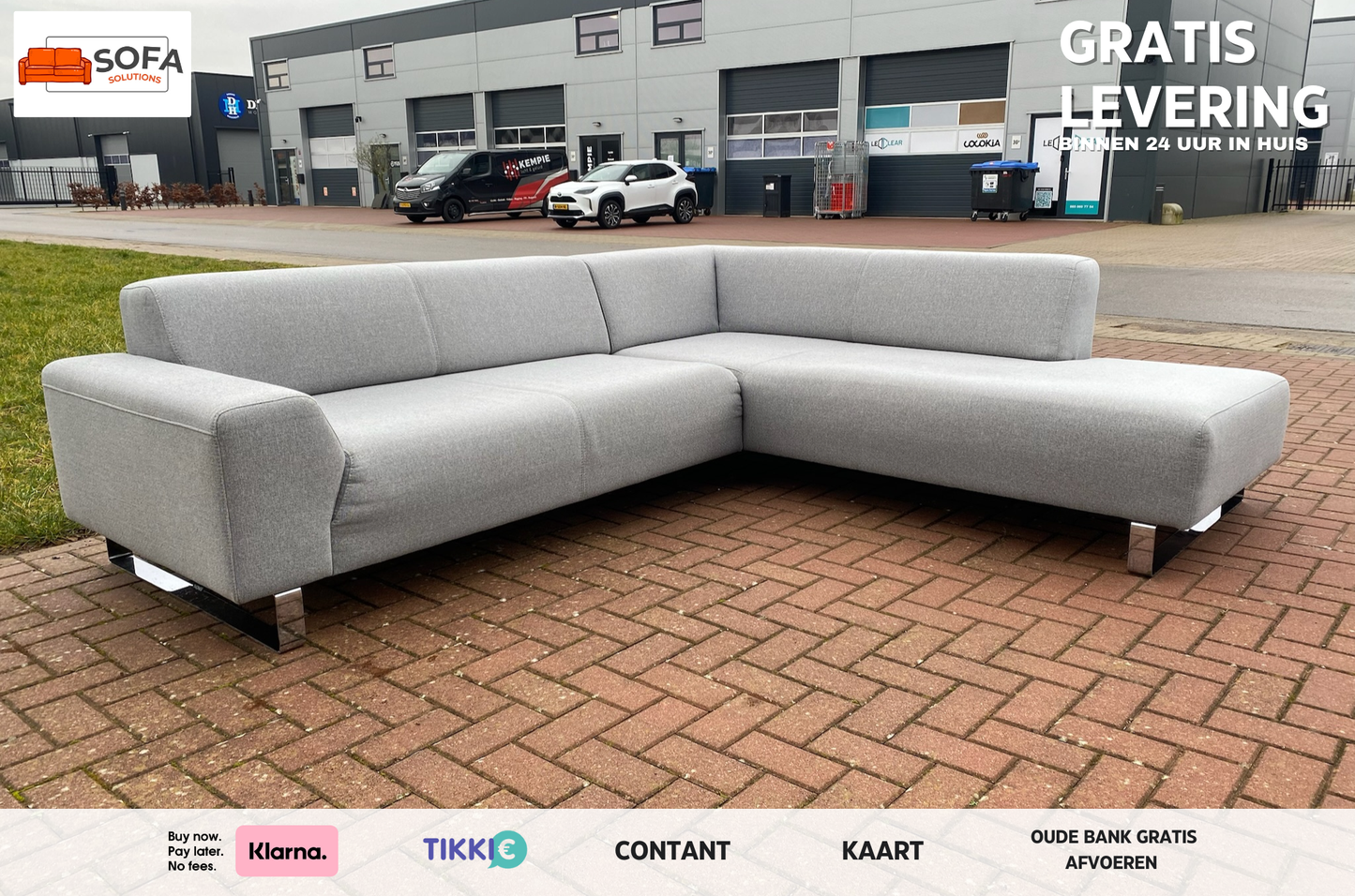 Montel Grijze Stoffen Hoekbank – Ruim loungecomfort – Modern & stijlvol – Gratis Levering NL & BE
