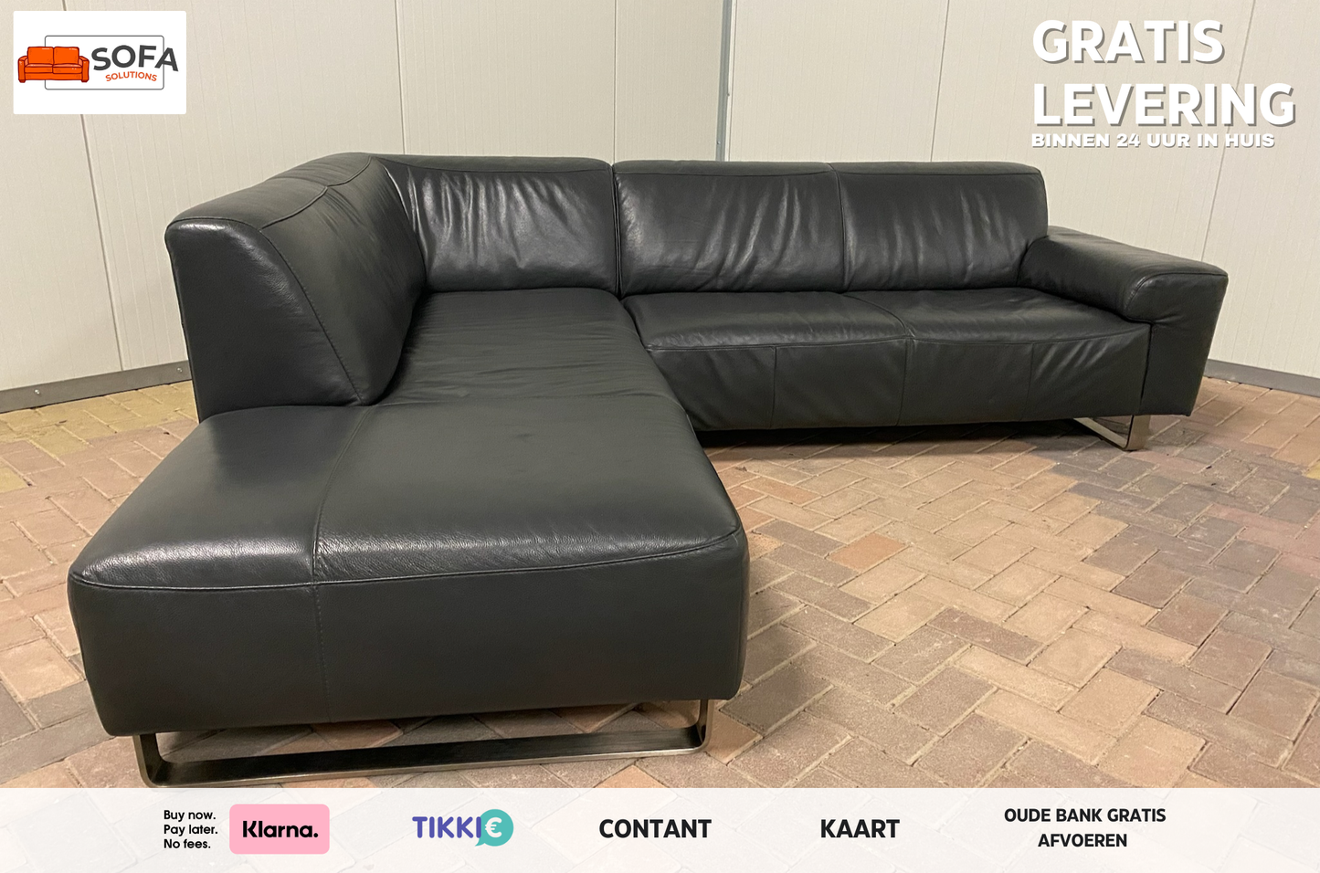 Antraciet Echt Leren Hoekbank – Premium Zitcomfort – Duurzaam Luxe Design – Gratis Levering NL & BE