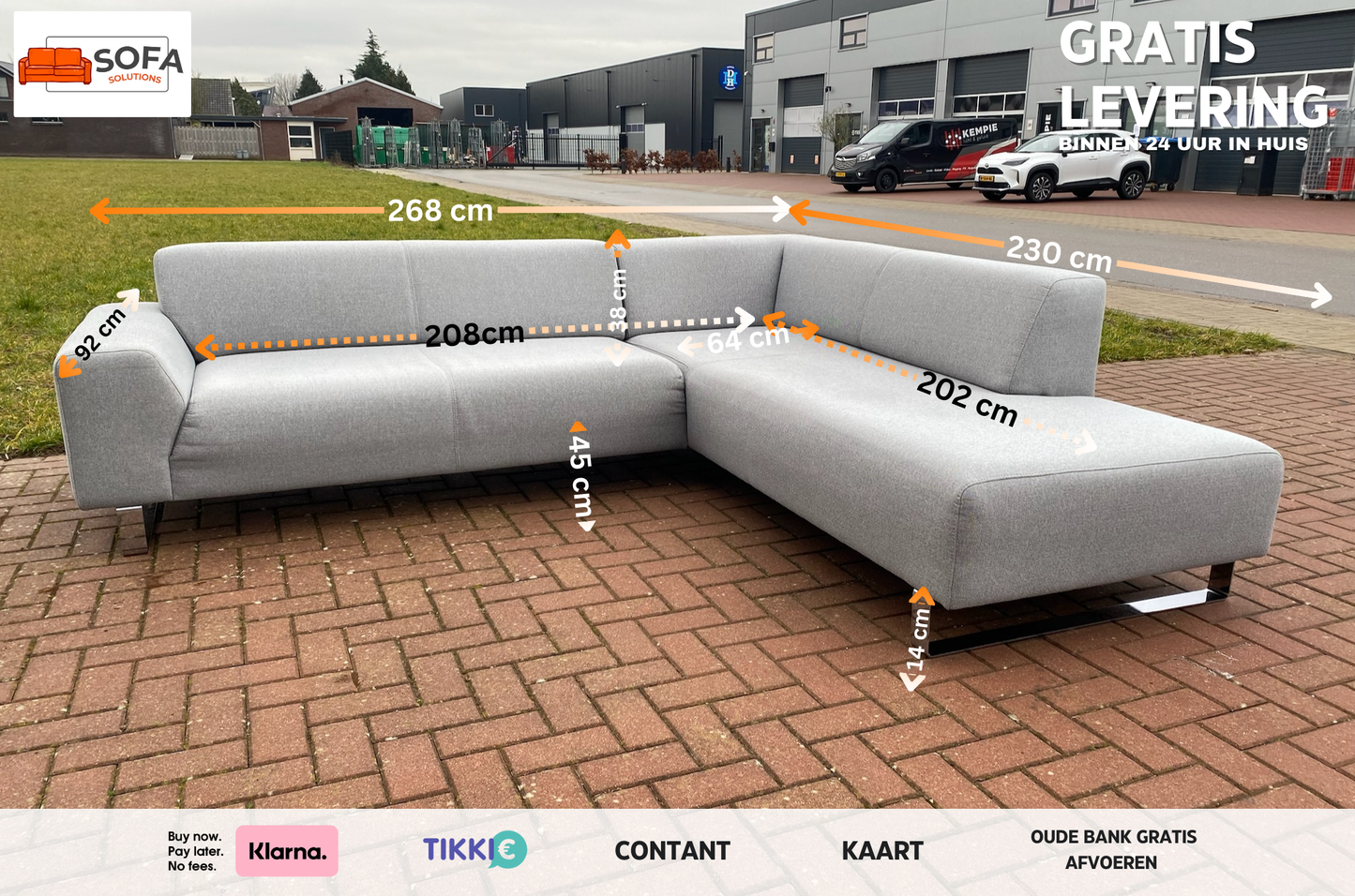 Montel Grijze Stoffen Hoekbank – Ruim loungecomfort – Modern & stijlvol – Gratis Levering NL & BE