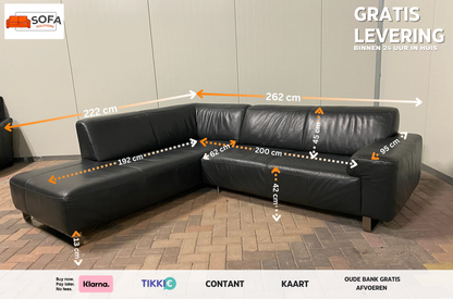 Antraciet Echt Leren Hoekbank – Premium Zitcomfort – Duurzaam Luxe Design – Gratis Levering NL & BE