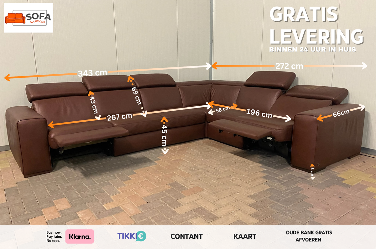 Natuzzi Editions B760 Leren Relax Hoekbank – Verstelbare Hoofdsteunen – Hoogwaardig Volnerfleer – Gratis Levering NL & BE