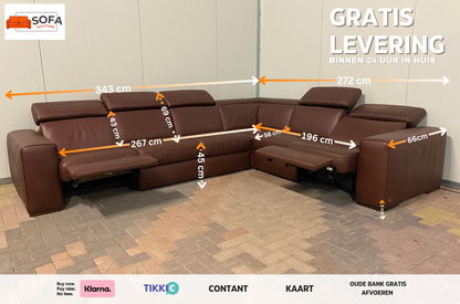 Natuzzi Editions B760 Leren Relax Hoekbank – Verstelbare Hoofdsteunen – Hoogwaardig Volnerfleer – Gratis Levering NL & BE