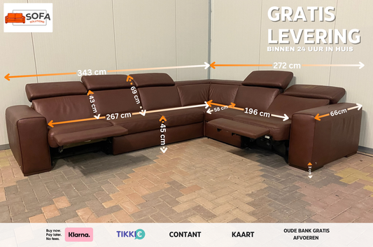 Natuzzi Editions B760 Leren Relax Hoekbank – Verstelbare Hoofdsteunen – Hoogwaardig Volnerfleer – Gratis Levering NL & BE
