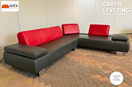 GRATIS LEVERING HEEL BENELUX + DACH Design Montel Echt Leer Hoekbank