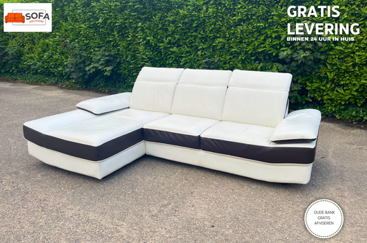 GRATIS LEVERING HEEL BENELUX + DACH Chateau d'Ax Echt Leer Hoekbank