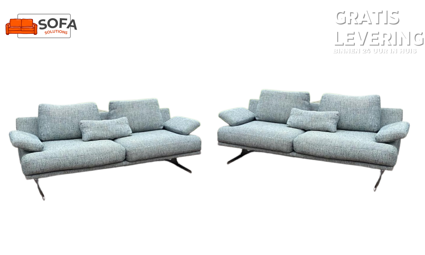 Montèl Grijs Stoffen Bankstel – Moderne Lounge Set – Gratis Levering