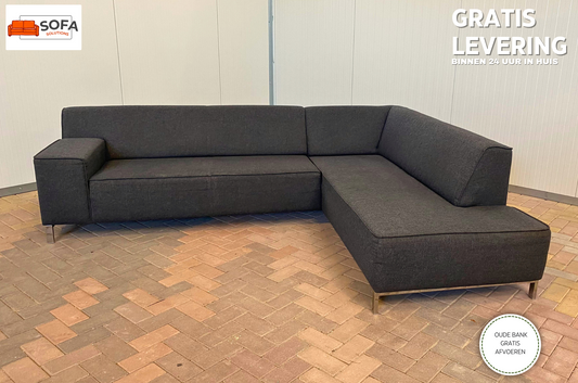 GRATIS LEVERING HEEL BENELUX + DACH Montel Donkergrijs Hoekbank