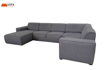 Grijs Stoffen U-Bankstel–Extra Grote Lounge Hoekbank–Gratis Levering