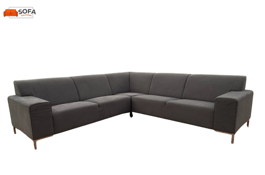 Mooie Grijze Stoffen Hoekbank