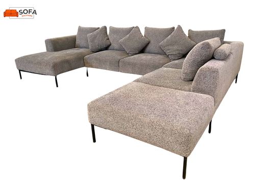 Montel Grote Grijs Stoffen U-Bankstel