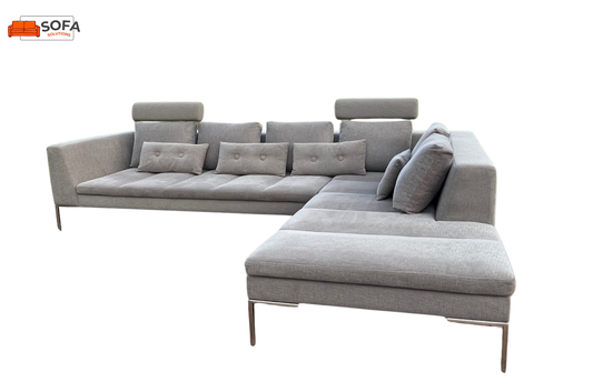 Montel Grijs Stoffen Hoekbank