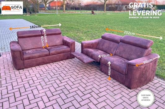 GRATIS LEVERING HEEL BENELUX + DACH 3+ 2.5-zits Stoffen Suede Relax Bankstel