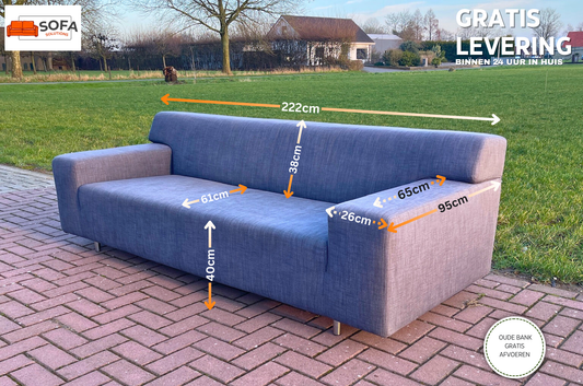 GRATIS LEVERING HEEL BENELUX + DACH Mooie Antraciet 3-zits Bank