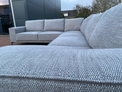 Grijs Stoffen U-Bankstel – Extra Grote Lounge Hoekbank – Gratis Levering