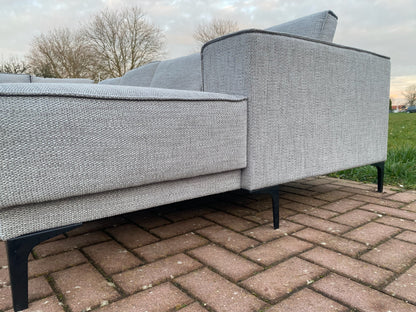 Grijs Stoffen U-Bankstel – Extra Grote Lounge Hoekbank – Gratis Levering