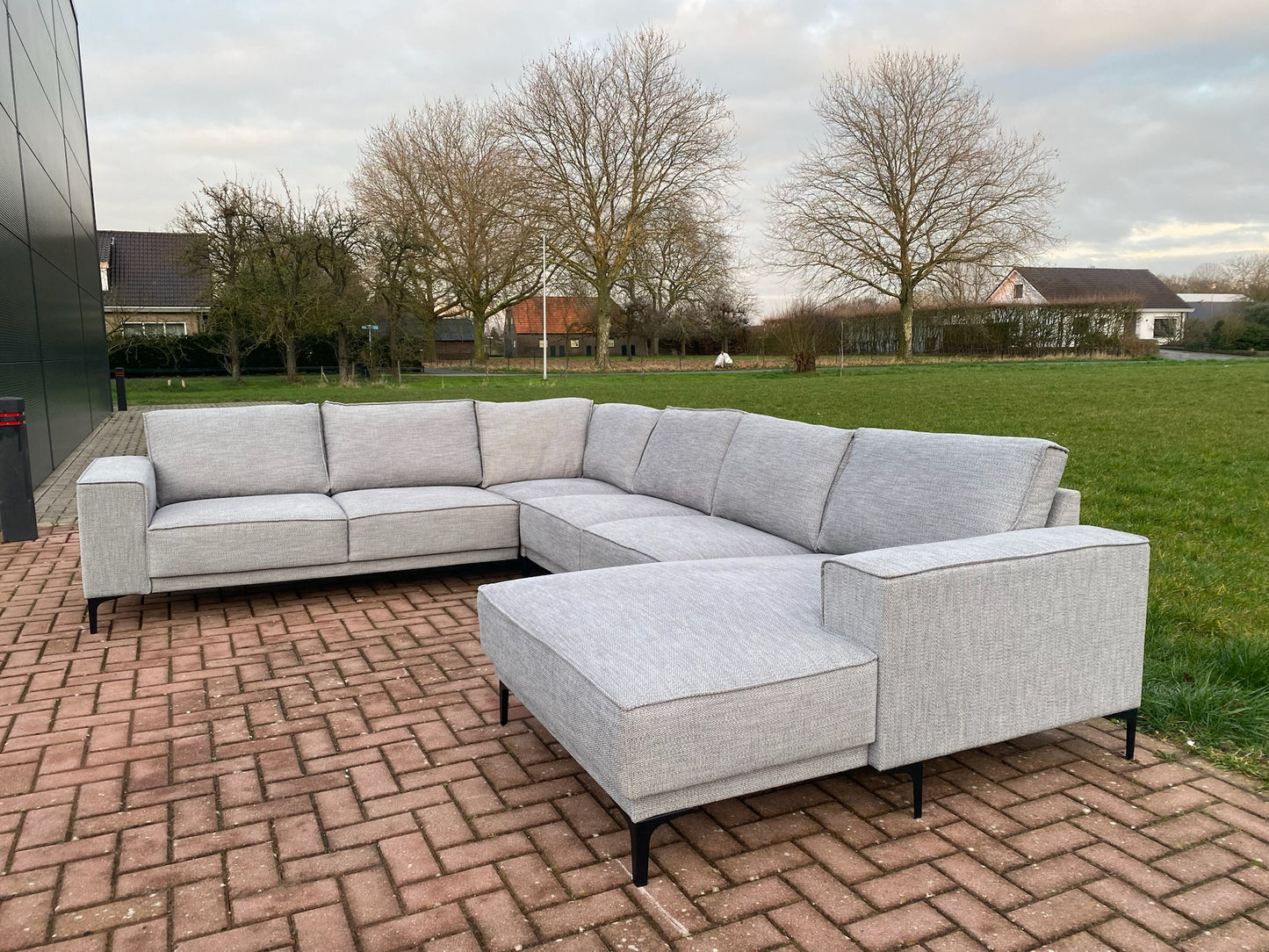 Grijs Stoffen U-Bankstel – Extra Grote Lounge Hoekbank – Gratis Levering