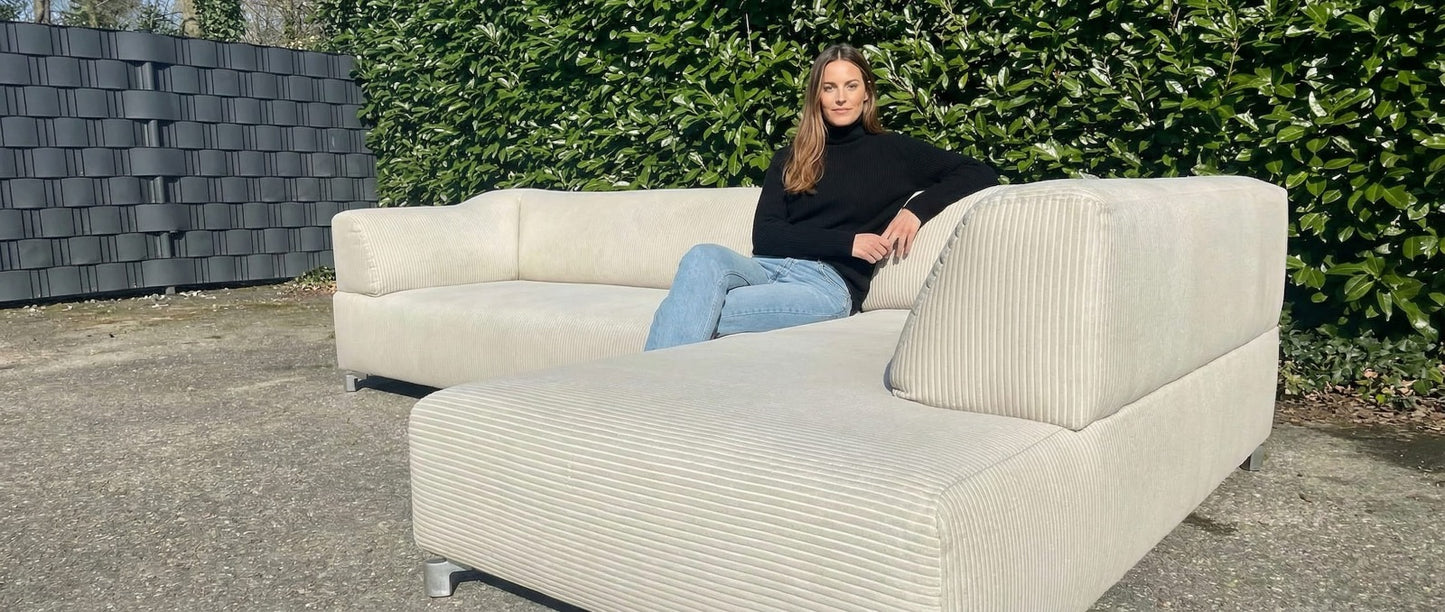Leolux Faya Lobi Design Hoekbank– Luxe Ribstof–Iconisch Nederlands Design–Gratis Levering