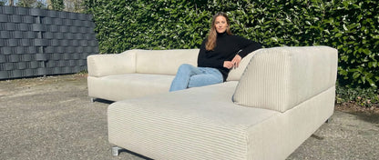 Leolux Faya Lobi Design Hoekbank– Luxe Ribstof–Iconisch Nederlands Design–Gratis Levering