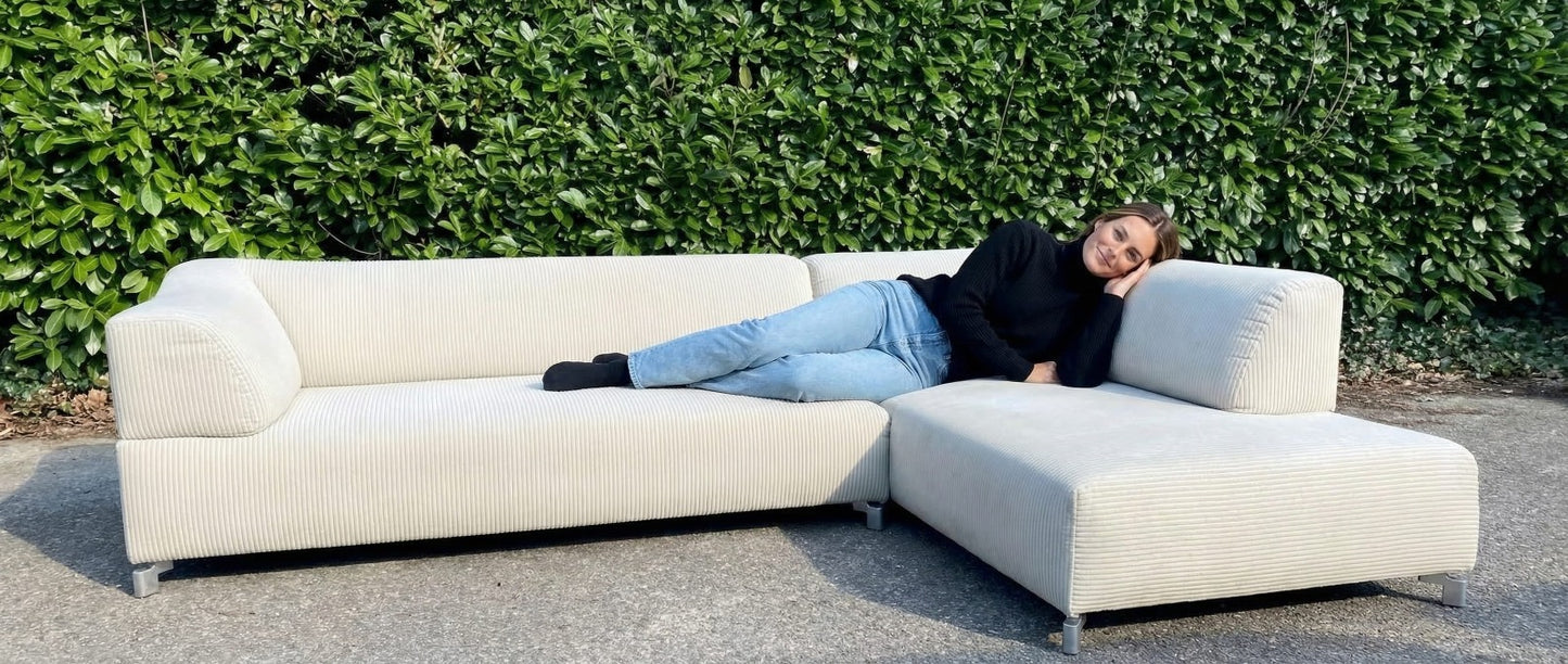 Leolux Faya Lobi Design Hoekbank– Luxe Ribstof–Iconisch Nederlands Design–Gratis Levering