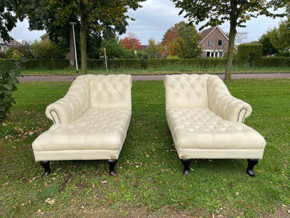 GRATIS LEVERING HEEL BENELUX + DACH Chesterfield Echt Leer Chaise Lounge