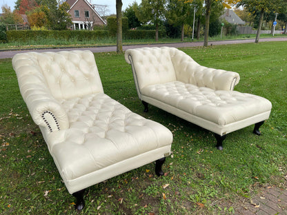 GRATIS LEVERING HEEL BENELUX + DACH Chesterfield Echt Leer Chaise Lounge