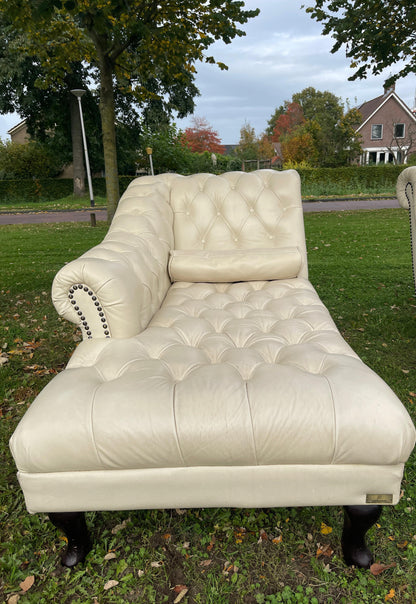 GRATIS LEVERING HEEL BENELUX + DACH Chesterfield Echt Leer Chaise Lounge
