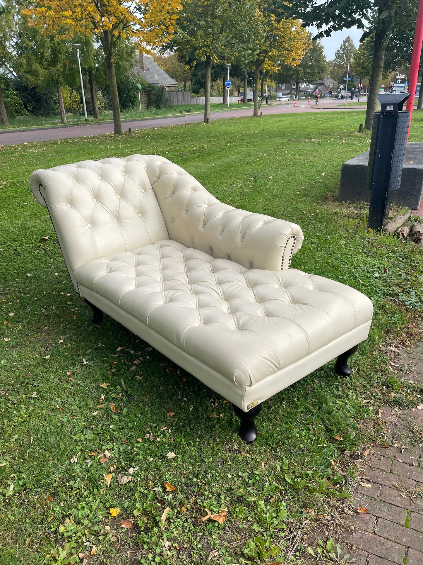 GRATIS LEVERING HEEL BENELUX + DACH Chesterfield Echt Leer Chaise Lounge