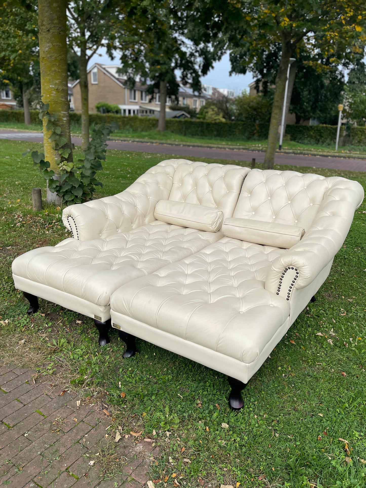 GRATIS LEVERING HEEL BENELUX + DACH Chesterfield Echt Leer Chaise Lounge