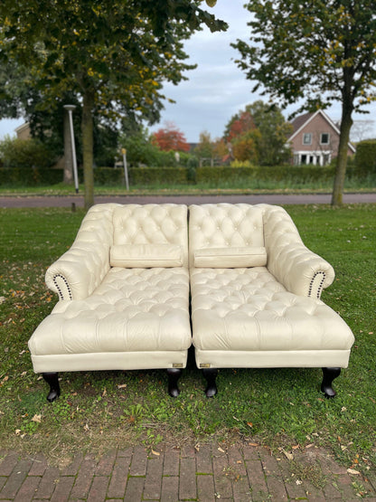 GRATIS LEVERING HEEL BENELUX + DACH Chesterfield Echt Leer Chaise Lounge