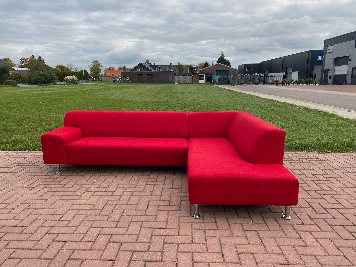 GRATIS LEVERING HEEL BENELUX + DACH Rode Stoffen Hoekbank