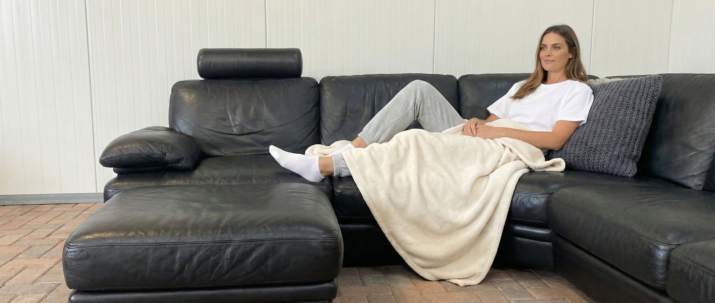 Natuzzi Plaza Hoekbank met Hocker–Echt Zwart Leer–Luxe Lounge Comfort -Gratis Levering