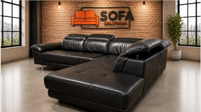 Natuzzi Speranza Leren Hoekbank – Italiaans Design – Luxe Antraciet Echt Leer – Gratis Levering